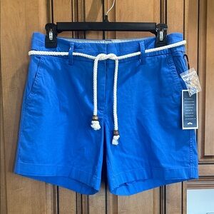 British Khaki Vibrant Blue Shorts